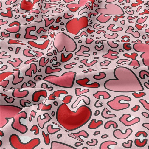 Valentine's Day Double Brushed Polyester Fabric Jersey Stretchy Soft Polyester Stretch Fabric