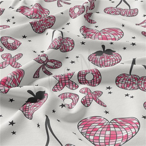 Valentine's Day Double Brushed Polyester Fabric Jersey Stretchy Soft Polyester Stretch Fabric