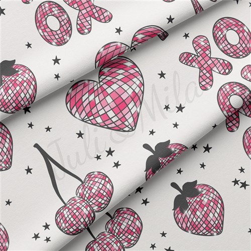 Valentine's Day Double Brushed Polyester Fabric Jersey Stretchy Soft Polyester Stretch Fabric