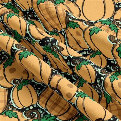 Pumpkin Fall Double Brushed Polyester Fabric Jersey Stretchy Soft Polyester Stretch Fabric