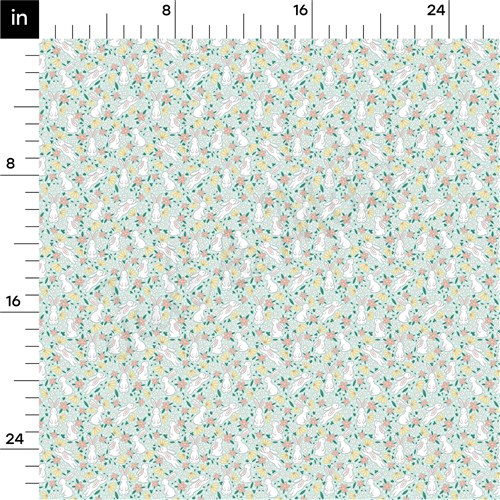 bunnies Easter Double Brushed Polyester Fabric Jersey Stretchy Soft Polyester Stretch Fabric