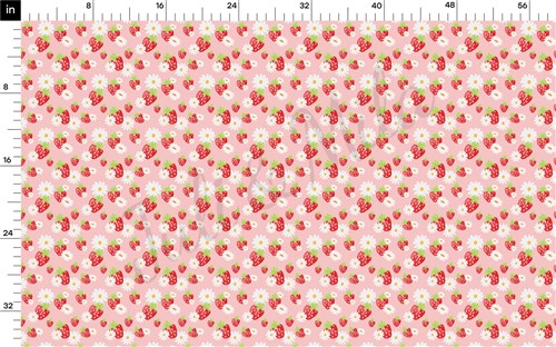 Summer Strawberries Double Brushed Polyester Fabric Jersey Stretchy Soft Polyester Stretch Fabric