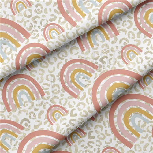 Rainbows Double Brushed Polyester Fabric Jersey Stretchy Soft Polyester Stretch Fabric