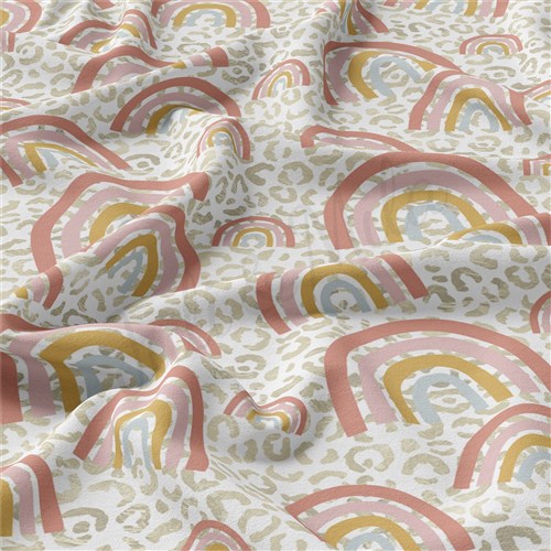 Rainbows Double Brushed Polyester Fabric Jersey Stretchy Soft Polyester Stretch Fabric