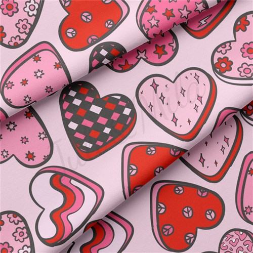 Valentine's Day Double Brushed Polyester Fabric Jersey Stretchy Soft Polyester Stretch Fabric