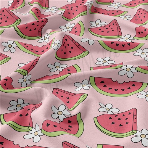 Watermelon Double Brushed Polyester Fabric Jersey Stretchy Soft Polyester Stretch Fabric