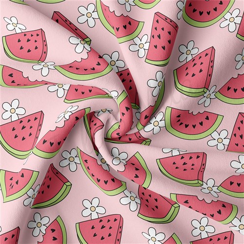 Watermelon Double Brushed Polyester Fabric Jersey Stretchy Soft Polyester Stretch Fabric