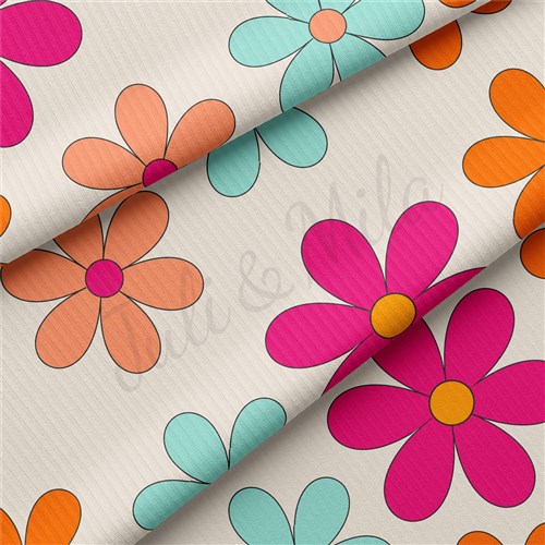 Floral Rib Knit Fabric, RBK1570 & Get a Free $89.99 Embroidery Bundle