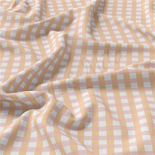 Gingham Double Brushed Polyester Fabric Jersey Stretchy Soft Polyester Stretch Fabric