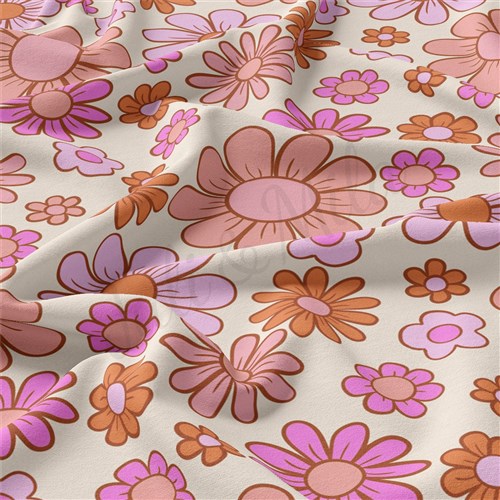 Floral Double Brushed Polyester Fabric Jersey Stretchy Soft Polyester Stretch Fabric