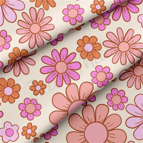 Floral Double Brushed Polyester Fabric Jersey Stretchy Soft Polyester Stretch Fabric