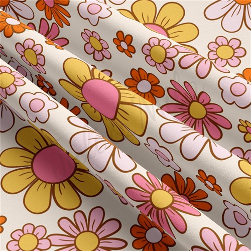 Floral Double Brushed Polyester Fabric Jersey Stretchy Soft Polyester Stretch Fabric