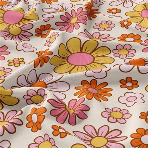 Floral Double Brushed Polyester Fabric Jersey Stretchy Soft Polyester Stretch Fabric