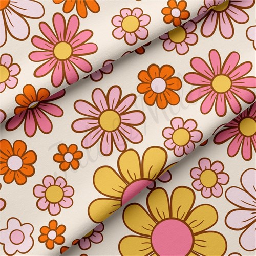 Floral Double Brushed Polyester Fabric Jersey Stretchy Soft Polyester Stretch Fabric
