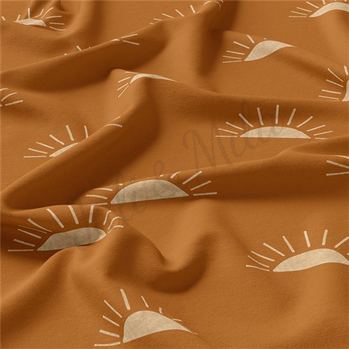 Boho Sun Double Brushed Polyester Fabric Jersey Stretchy Soft Polyester Stretch Fabric