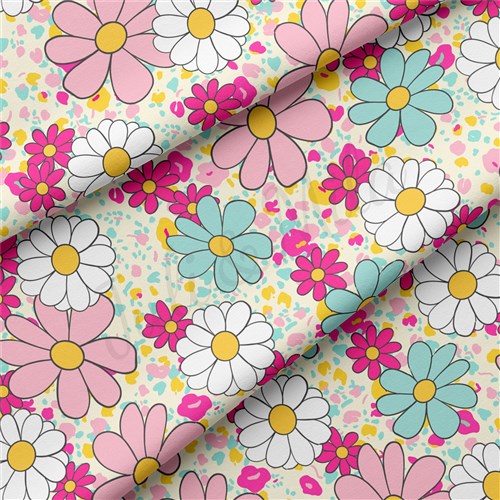 Floral Double Brushed Polyester Fabric Jersey Stretchy Soft Polyester Stretch Fabric