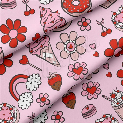 Valentine's Day Double Brushed Polyester Fabric Jersey Stretchy Soft Polyester Stretch Fabric