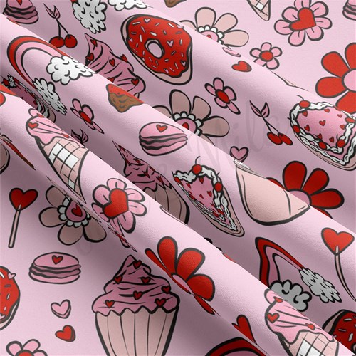 Valentine's Day Double Brushed Polyester Fabric Jersey Stretchy Soft Polyester Stretch Fabric