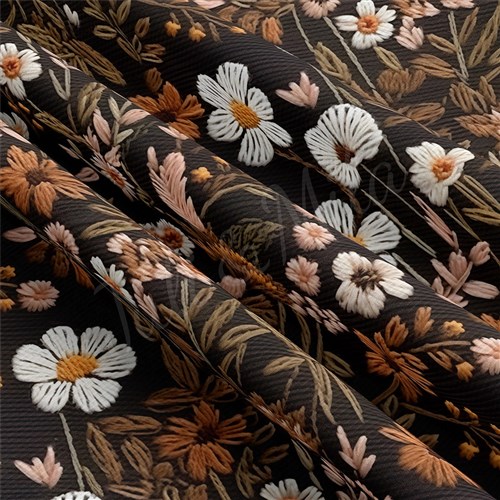 Floral Embroidery Rib Knit Fabric, RBK1784 & Get a Free $89.99 Embroidery Bundle