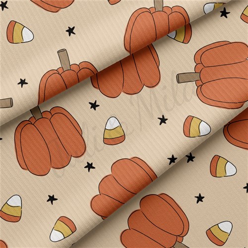 Autumn Fall Halloween Rib Knit Fabric, AA1837 & Get a Free $89.99 Embroidery Bundle