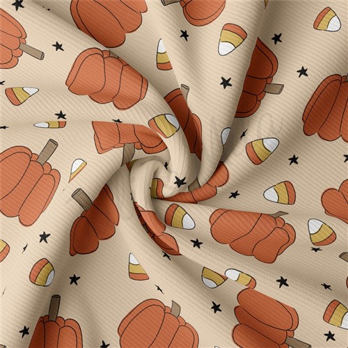 Autumn Fall Halloween Rib Knit Fabric, AA1837 & Get a Free $89.99 Embroidery Bundle