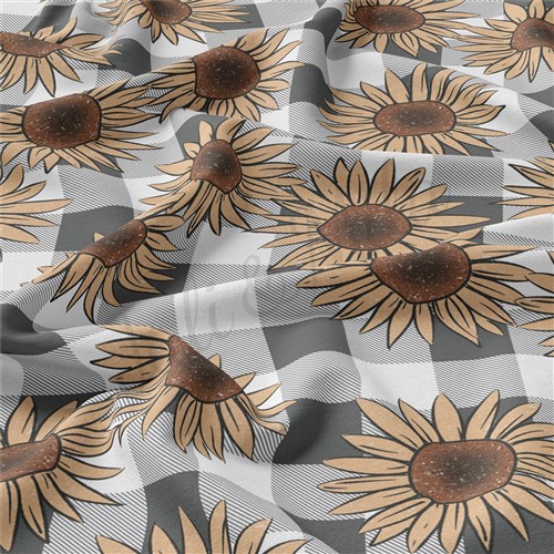 Sunflowers Double Brushed Polyester Fabric Jersey Stretchy Soft Polyester Stretch Fabric