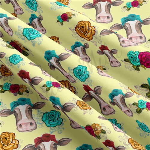 Cow Double Brushed Polyester Fabric Jersey Stretchy Soft Polyester Stretch Fabric