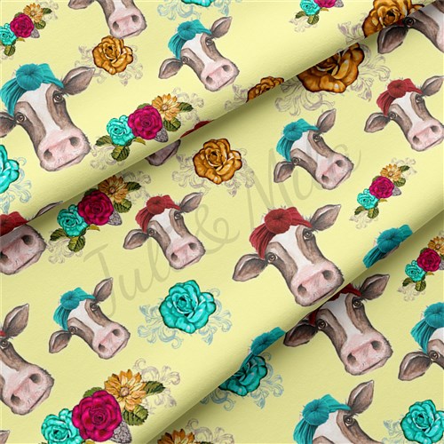 Cow Double Brushed Polyester Fabric Jersey Stretchy Soft Polyester Stretch Fabric