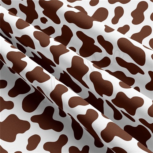 Boho Western Cow Double Brushed Polyester Fabric Jersey Stretchy Soft Polyester Stretch Fabric
