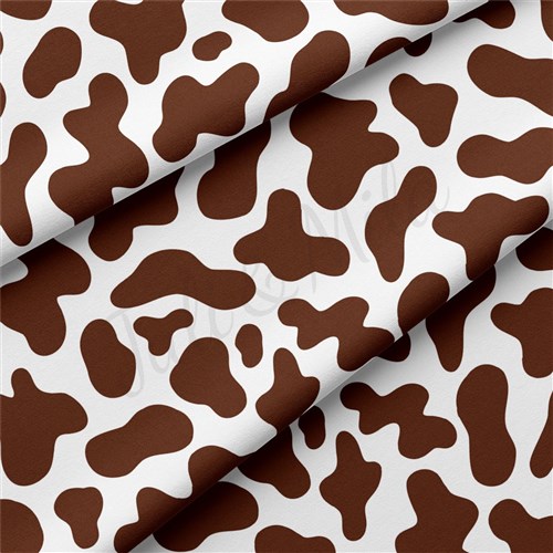 Boho Western Cow Double Brushed Polyester Fabric Jersey Stretchy Soft Polyester Stretch Fabric