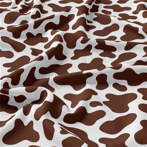Boho Western Cow Double Brushed Polyester Fabric Jersey Stretchy Soft Polyester Stretch Fabric