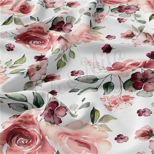Floral Double Brushed Polyester Fabric Jersey Stretchy Soft Polyester Stretch Fabric