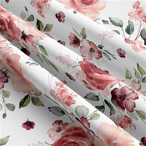 Floral Double Brushed Polyester Fabric Jersey Stretchy Soft Polyester Stretch Fabric
