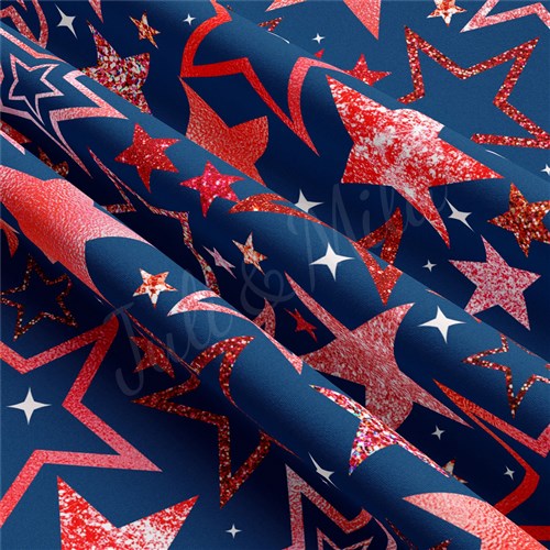 4th of July Patriotic Double Brushed Polyester Fabric Jersey Stretchy Soft Polyester Stretch Fabric