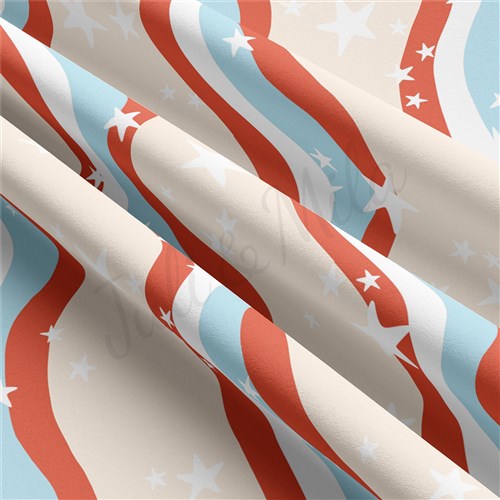 4th of July Patriotic Double Brushed Polyester Fabric Jersey Stretchy Soft Polyester Stretch Fabric