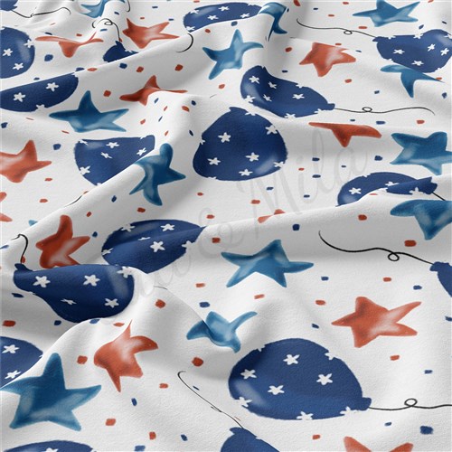 4th of July Patriotic Double Brushed Polyester Fabric Jersey Stretchy Soft Polyester Stretch Fabric