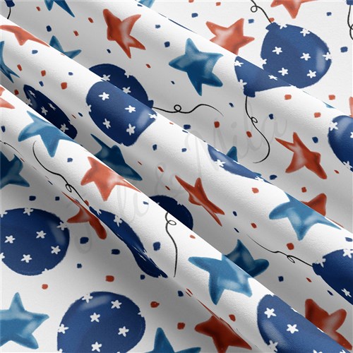 4th of July Patriotic Double Brushed Polyester Fabric Jersey Stretchy Soft Polyester Stretch Fabric
