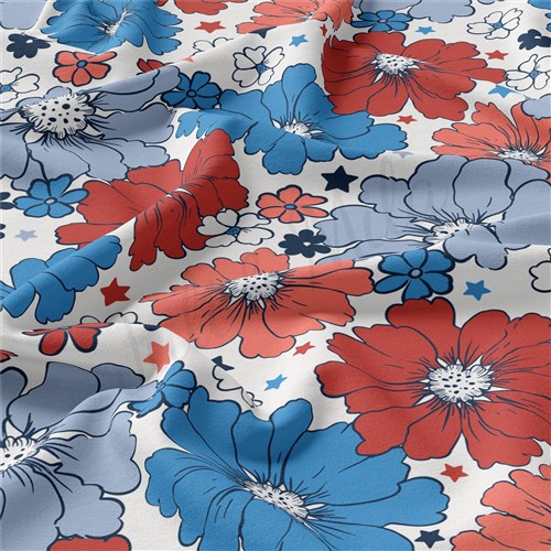 4th of July Patriotic Double Brushed Polyester Fabric Jersey Stretchy Soft Polyester Stretch Fabric