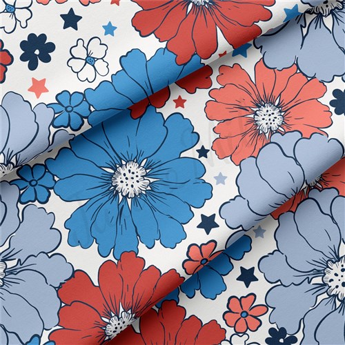4th of July Patriotic Double Brushed Polyester Fabric Jersey Stretchy Soft Polyester Stretch Fabric