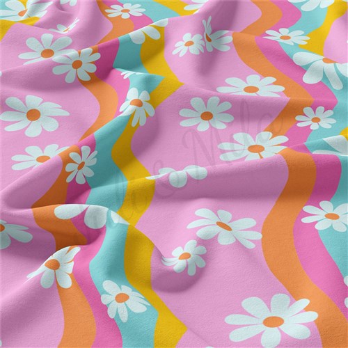 Floral Double Brushed Polyester Fabric Jersey Stretchy Soft Polyester Stretch Fabric