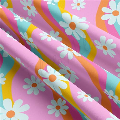 Floral Double Brushed Polyester Fabric Jersey Stretchy Soft Polyester Stretch Fabric