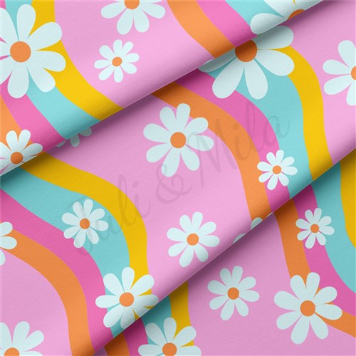 Floral Double Brushed Polyester Fabric Jersey Stretchy Soft Polyester Stretch Fabric