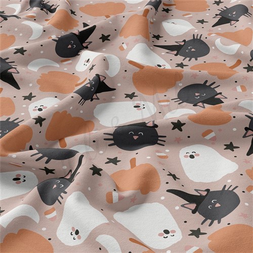 Halloween Autumn Fall Double Brushed Polyester Fabric Jersey Stretchy Soft Polyester Stretch Fabric