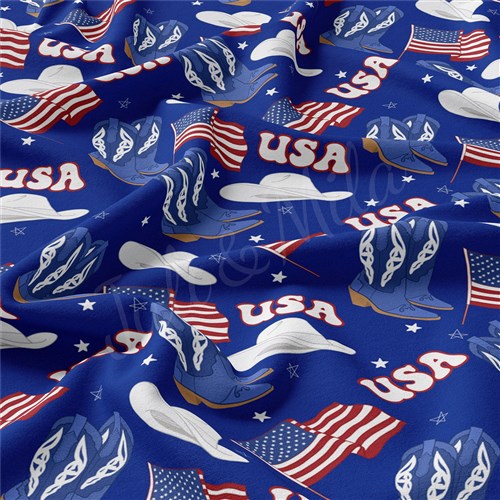 4th of July Patriotic Double Brushed Polyester Fabric Jersey Stretchy Soft Polyester Stretch Fabric