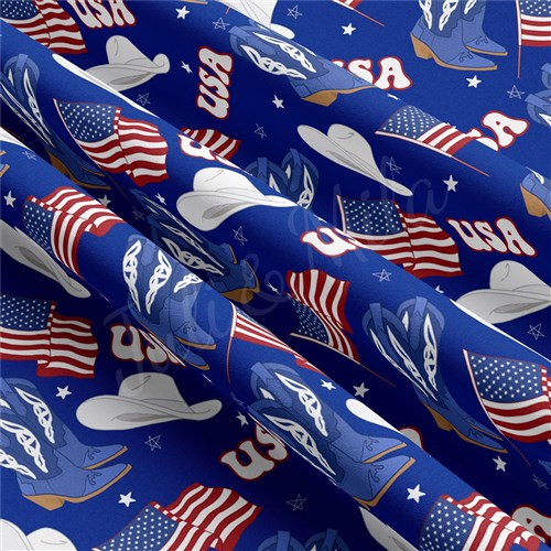 4th of July Patriotic Double Brushed Polyester Fabric Jersey Stretchy Soft Polyester Stretch Fabric