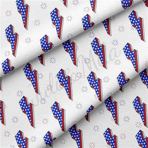 4th of July Patriotic Double Brushed Polyester Fabric Jersey Stretchy Soft Polyester Stretch Fabric