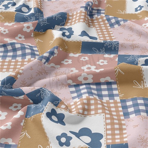 Patchwork Floral Double Brushed Polyester Fabric Jersey Stretchy Soft Polyester Stretch Fabric