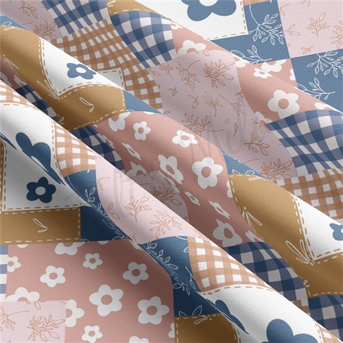 Patchwork Floral Double Brushed Polyester Fabric Jersey Stretchy Soft Polyester Stretch Fabric