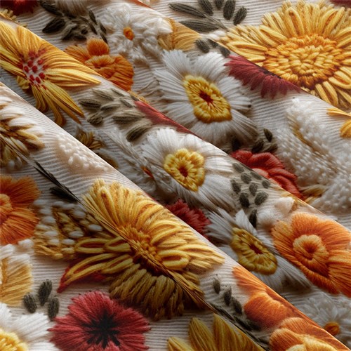 Embroidery Floral Double Brushed Polyester Fabric Jersey Stretchy Soft Polyester Stretch Fabric