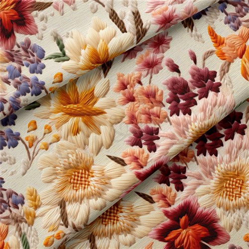 Embroidery Floral Double Brushed Polyester Fabric Jersey Stretchy Soft Polyester Stretch Fabric